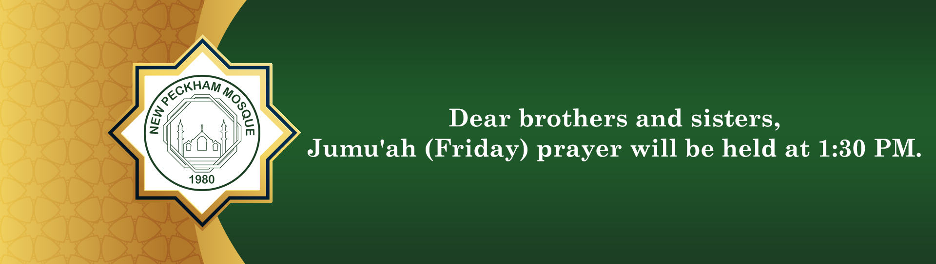Jumuah Prayer Time Banner